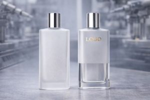 frosted glass perfume bottle with logo decoration