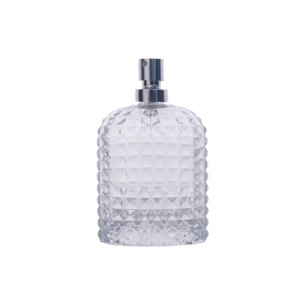 Vintage Embossed Glass Perfume Bottle - Image 3